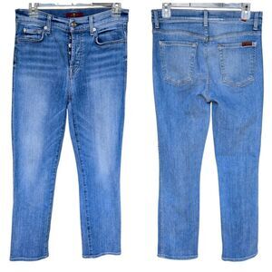 7 for All Mankind Button Up Fly Cropped Jeans Highrise Size 28